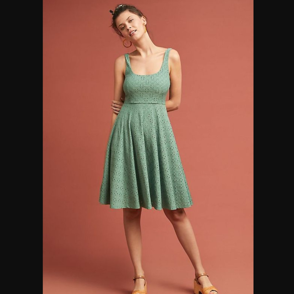 Anthropologie Green Midi Dress